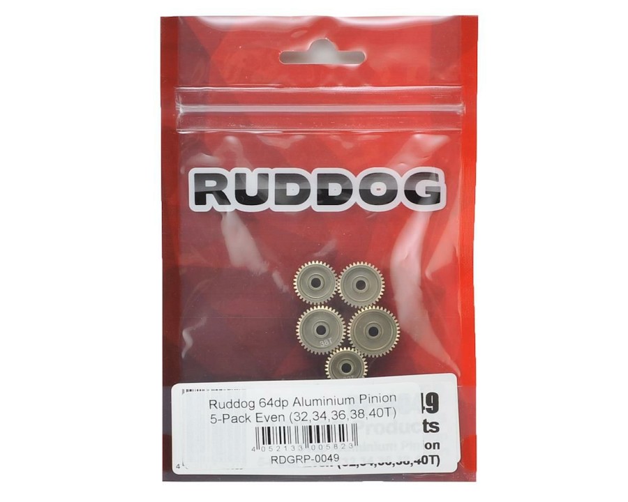 Parts * | Ruddog 5-Pack 64P Aluminum Pinion Gear Even Pack (32,34,36,38,40T)