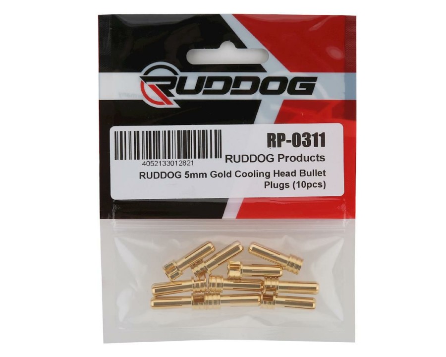 Charging * | Ruddog 5Mm Gold Cooling Head Bullet Plugs (10)