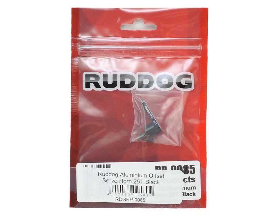 Parts * | Ruddog Aluminum Offset Servo Horn (Black) (25T-Protek/Ruddog/Savox)