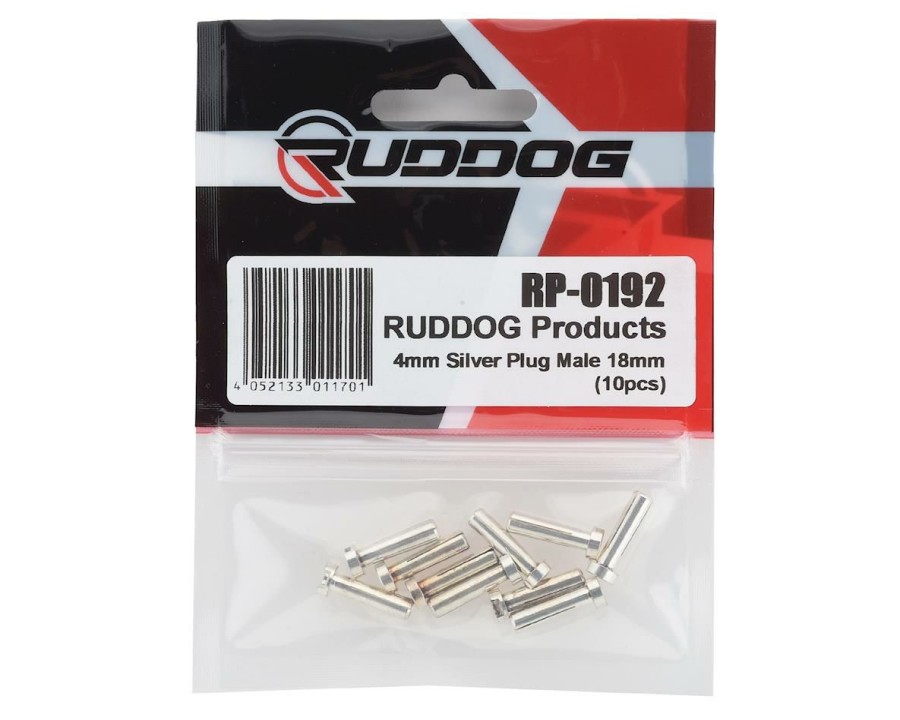 Electronics * | Ruddog 4Mm Silver Male Bullet Plug (10) (18Mm Long)