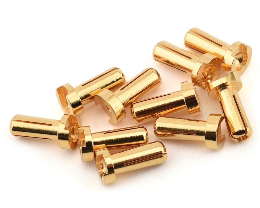 Electronics * | Ruddog 4Mm Gold Male Bullet Plug (10) (12Mm Long)