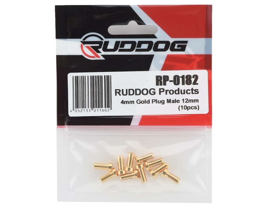 Electronics * | Ruddog 4Mm Gold Male Bullet Plug (10) (12Mm Long)