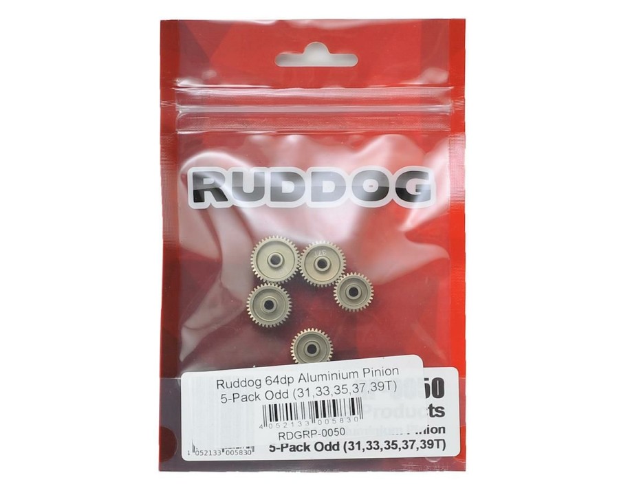 Parts * | Ruddog 5-Pack 64P Aluminum Pinion Gear Odd Pack (31,33,35,37,39T)