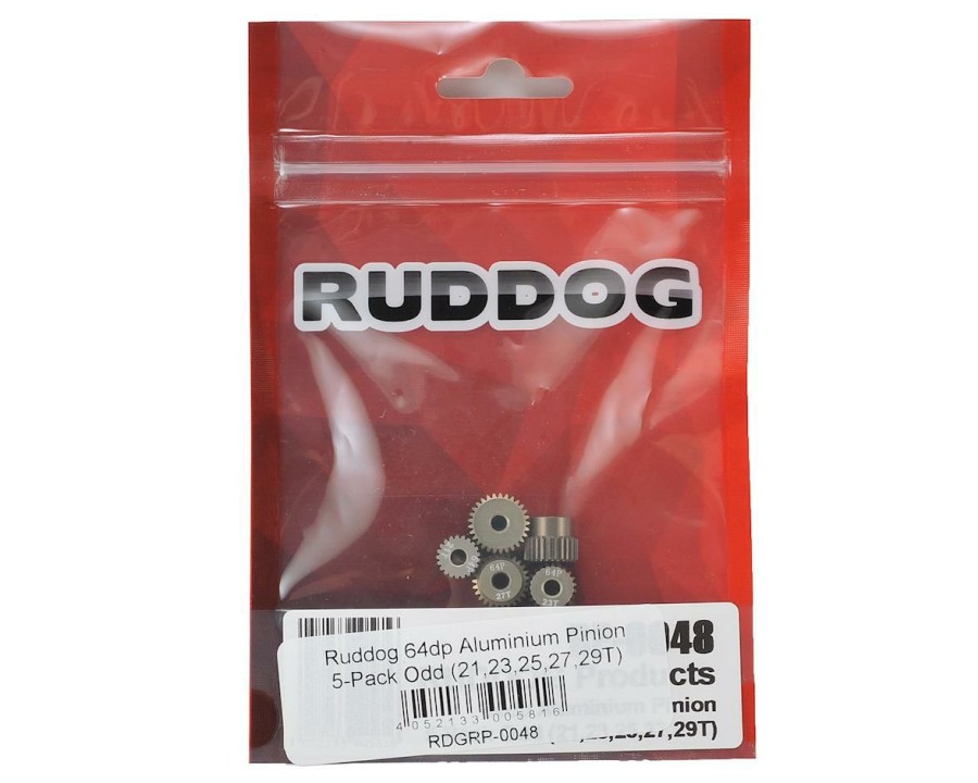 Parts * | Ruddog 5-Pack 64P Aluminum Pinion Gear Odd Pack (21,23,25,27,29T)