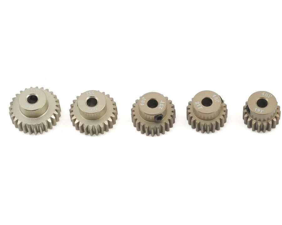 Parts * | Ruddog 5-Pack 48P Aluminum Pinion Gear Odd Pack (19,21,23,25,27T) (3.17Mm Bore)