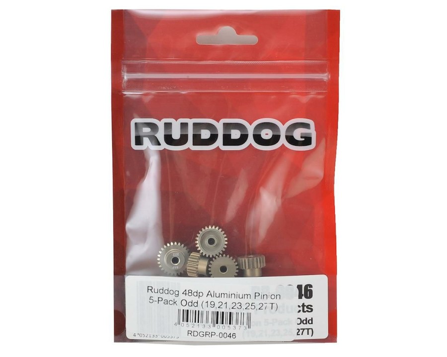 Parts * | Ruddog 5-Pack 48P Aluminum Pinion Gear Odd Pack (19,21,23,25,27T) (3.17Mm Bore)