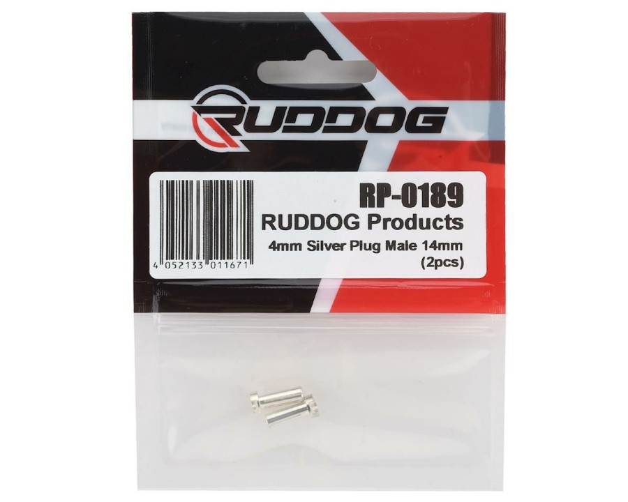 Electronics * | Ruddog 4Mm Silver Male Bullet Plug (2) (14Mm Long)