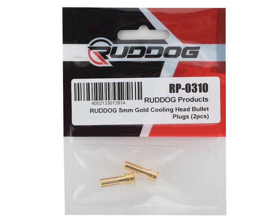 Electronics * | Ruddog 5Mm Gold Cooling Head Bullet Plugs (2)