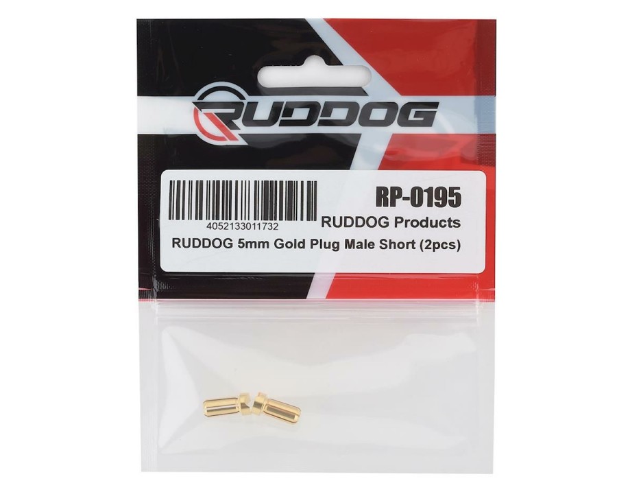 Electronics * | Ruddog 5Mm Short Gold Male Bullet Plug (2) (10Mm Long)