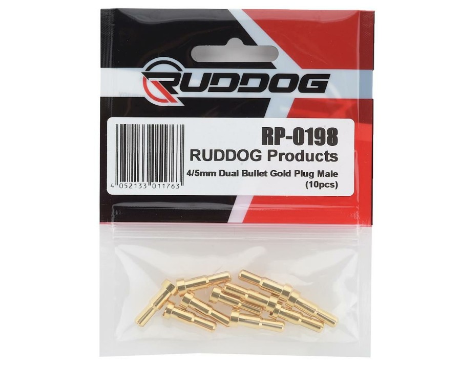 Electronics * | Ruddog 4/5Mm Dual Gold Male Bullet Plug (10)