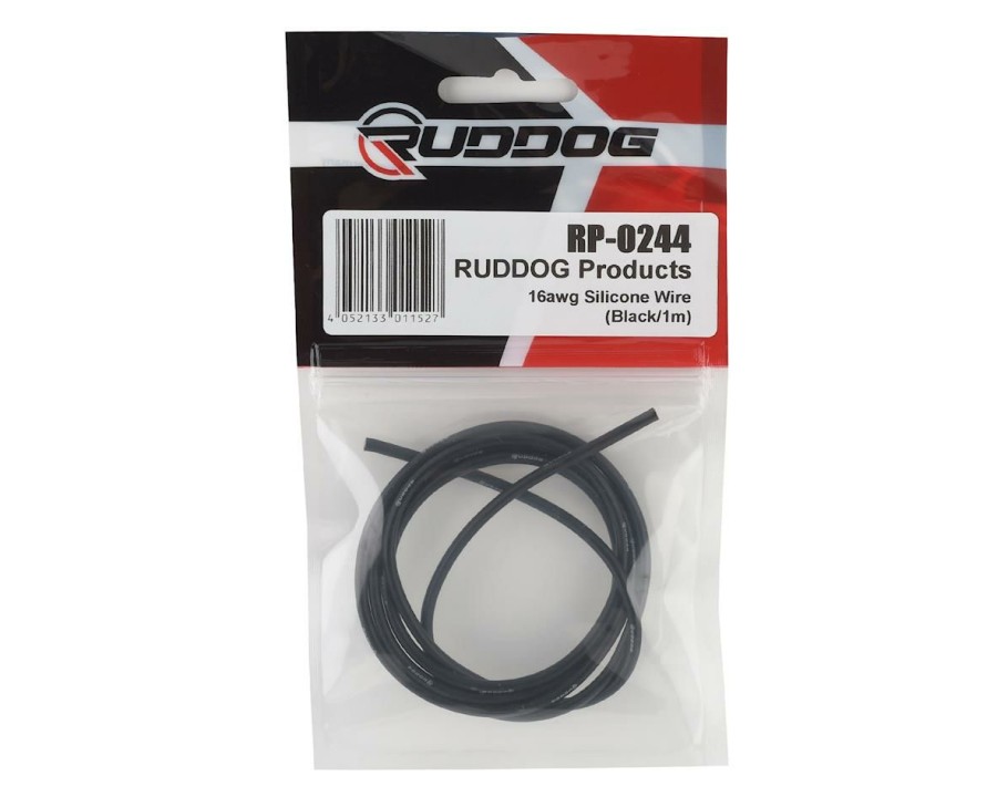 Electronics * | Ruddog 16Awg Silicone Wire (Black) (1 Meter)