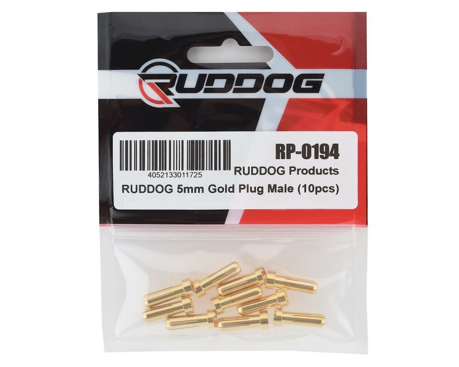 Electronics * | Ruddog 5Mm Gold Male Bullet Plug (10)