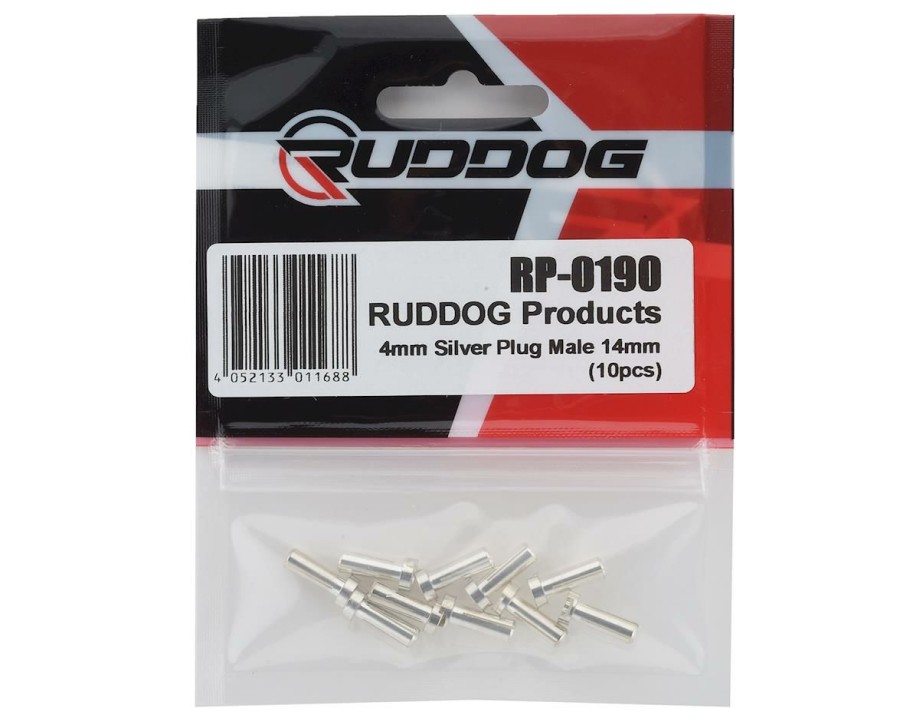 Electronics * | Ruddog 4Mm Silver Male Bullet Plug (10) (14Mm Long)