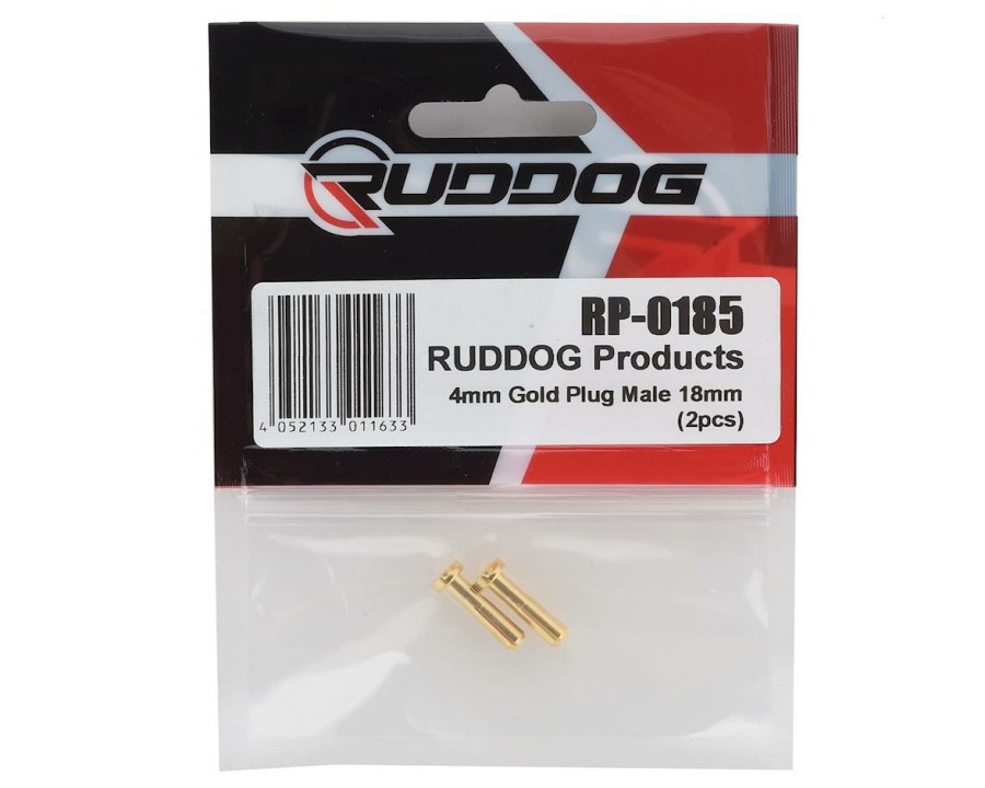 Electronics * | Ruddog 4Mm Gold Male Bullet Plug (2) (10Mm Long)